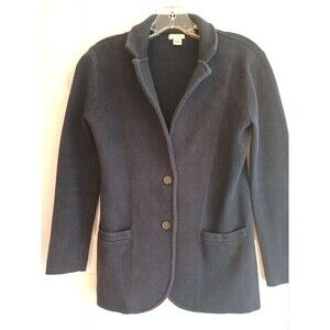J. Crew knit cardigan jacket XXS navy sweater blazer button classic office comfy